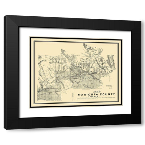 Maricopa Arizona - 1889 Black Modern Wood Framed Art Print with Double Matting by Unknown