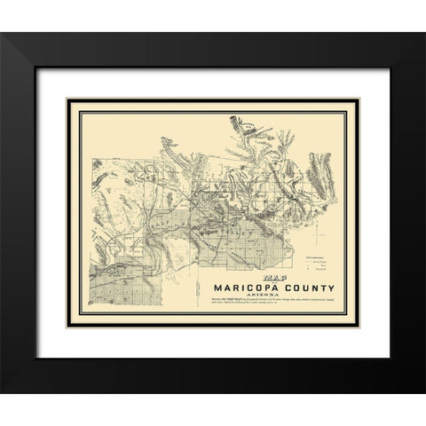 Maricopa Arizona - 1889 Black Modern Wood Framed Art Print with Double Matting by Unknown