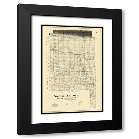 Navajo Arizona Landowner - Morrow 1918 Black Modern Wood Framed Art Print with Double Matting by Morrow