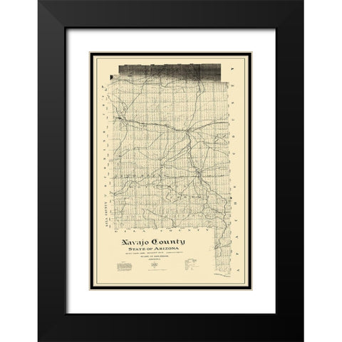 Navajo Arizona Landowner - Morrow 1918 Black Modern Wood Framed Art Print with Double Matting by Morrow