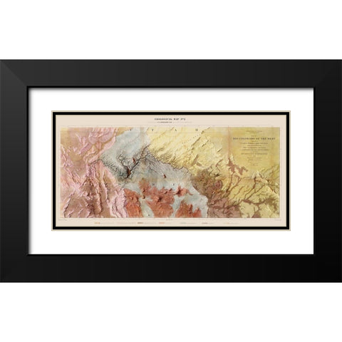 Colorado River Arizona Nevada Geological Black Modern Wood Framed Art Print with Double Matting by Floyd