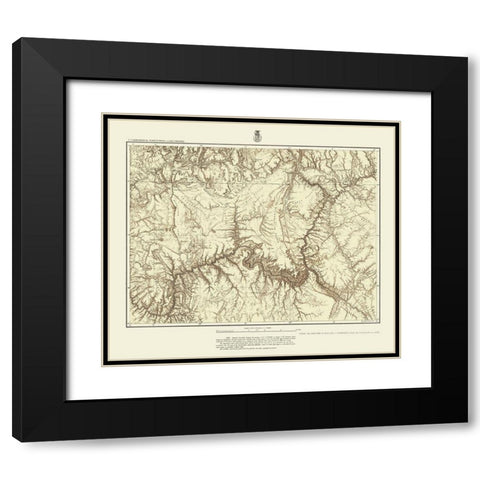 Northern Arizona Southern Utah Geographical Black Modern Wood Framed Art Print with Double Matting by US Army