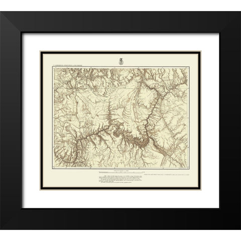 Northern Arizona Southern Utah Geographical Black Modern Wood Framed Art Print with Double Matting by US Army