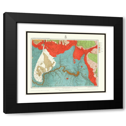 Northern Arizona Southern Utah Geographical Black Modern Wood Framed Art Print with Double Matting by US Army