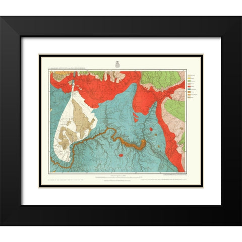Northern Arizona Southern Utah Geographical Black Modern Wood Framed Art Print with Double Matting by US Army