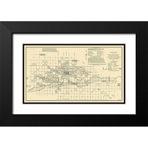 Phoenix Arizona - Borney 1867 Black Modern Wood Framed Art Print with Double Matting by Borney