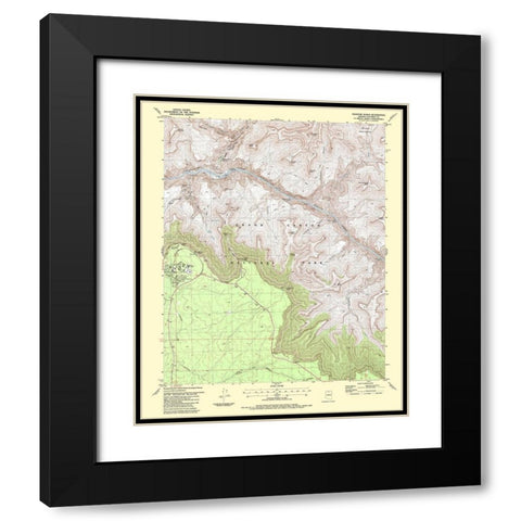 Phantom Ranch Arizona Quad - USGS 1988 Black Modern Wood Framed Art Print with Double Matting by USGS