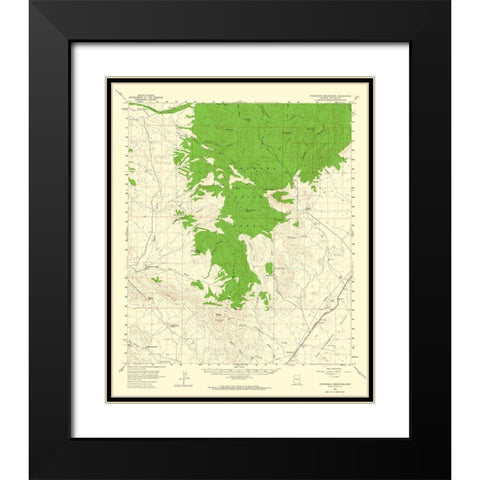 Pedragosa Mountains Arizona Quad - USGS 1958 Black Modern Wood Framed Art Print with Double Matting by USGS