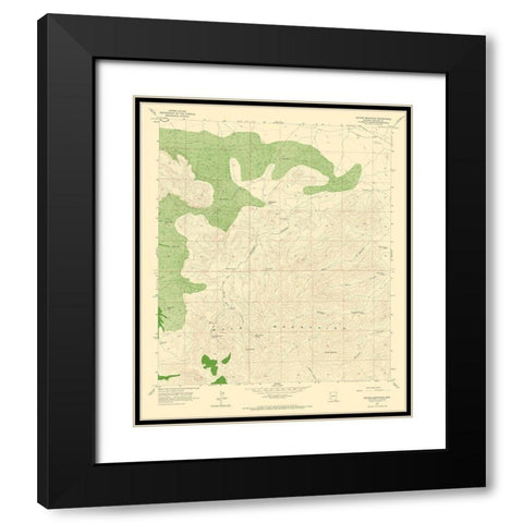 Potter Mountain Arizona Quad - USGS 1958 Black Modern Wood Framed Art Print with Double Matting by USGS