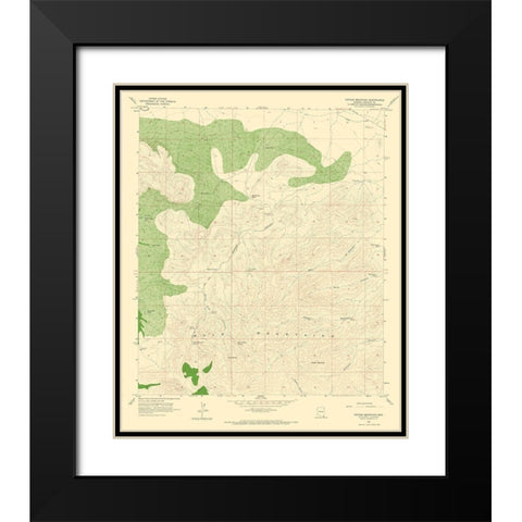 Potter Mountain Arizona Quad - USGS 1958 Black Modern Wood Framed Art Print with Double Matting by USGS