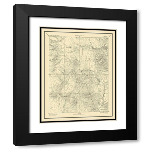 Prescott Arizona Sheet - USGS 1892 Black Modern Wood Framed Art Print with Double Matting by USGS