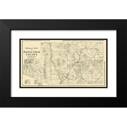 Santa Cruz Arizona - Larimore 1917 Black Modern Wood Framed Art Print with Double Matting by Larimore