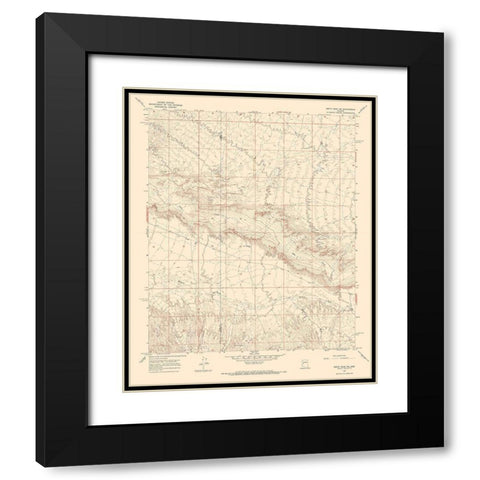 North East Smith Creek Arizona Quad - USGS 1967 Black Modern Wood Framed Art Print with Double Matting by USGS