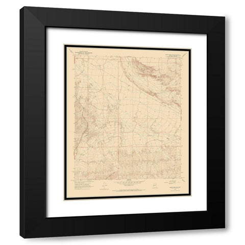 North West Smith Creek Arizona Quad - USGS 1967 Black Modern Wood Framed Art Print with Double Matting by USGS