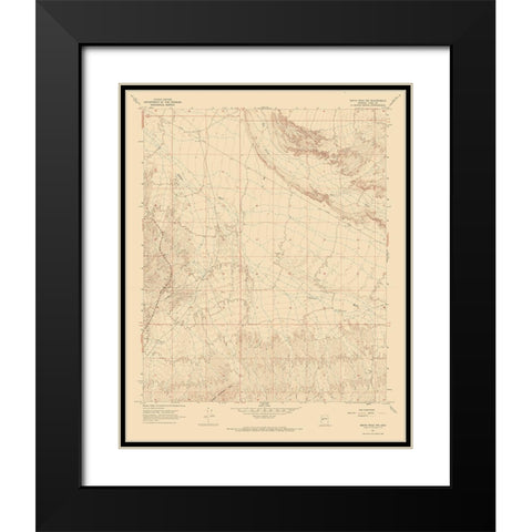 North West Smith Creek Arizona Quad - USGS 1967 Black Modern Wood Framed Art Print with Double Matting by USGS