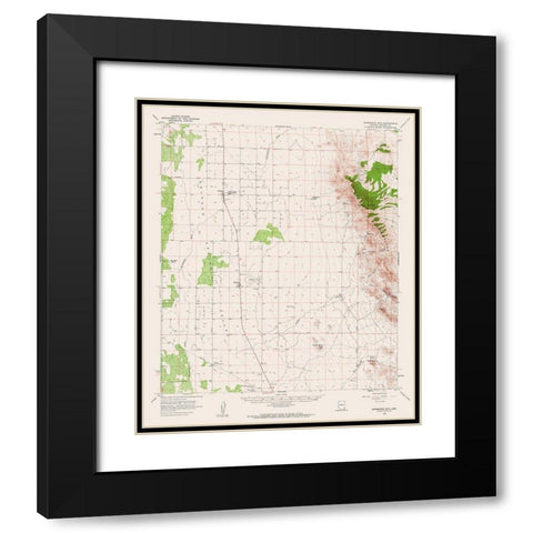 Swisshelm Mountain Arizona Quad - USGS 1958 Black Modern Wood Framed Art Print with Double Matting by USGS