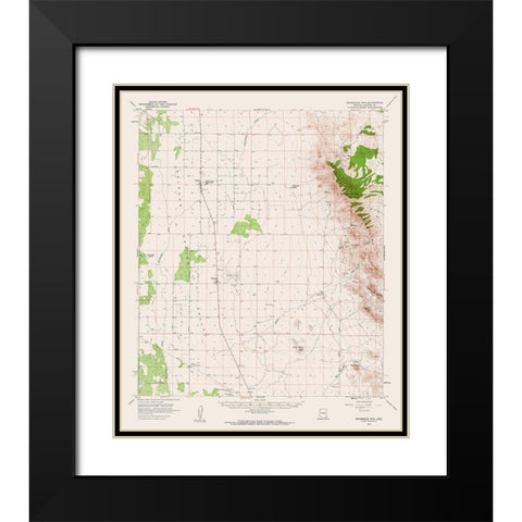 Swisshelm Mountain Arizona Quad - USGS 1958 Black Modern Wood Framed Art Print with Double Matting by USGS