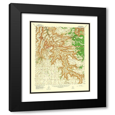 Supai Arizona Quad - USGS 1962 Black Modern Wood Framed Art Print with Double Matting by USGS