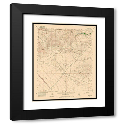 Swansea Arizona Quad - USGS 1966 Black Modern Wood Framed Art Print with Double Matting by USGS