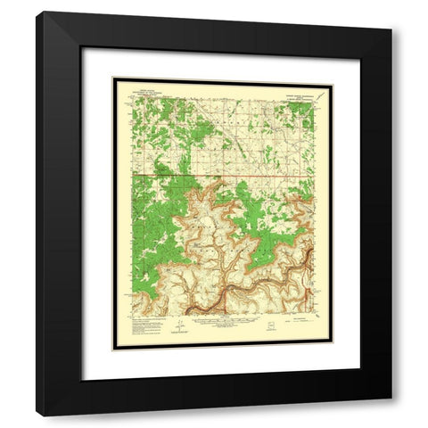 Tuckup Canyon Arizona Quad - USGS 1962 Black Modern Wood Framed Art Print with Double Matting by USGS