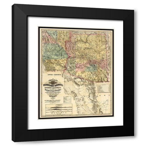 Arizona Territory - Britton  1877 Black Modern Wood Framed Art Print with Double Matting by Britton