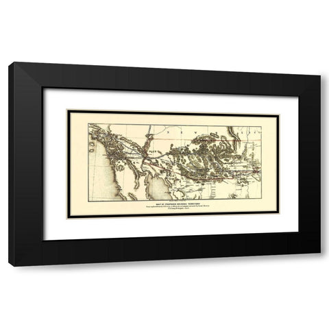 Arizona Territory - Wallace 1857 Black Modern Wood Framed Art Print with Double Matting by Wallace