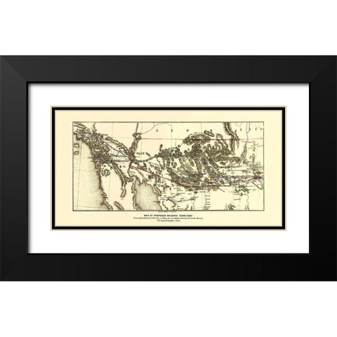 Arizona Territory - Wallace 1857 Black Modern Wood Framed Art Print with Double Matting by Wallace