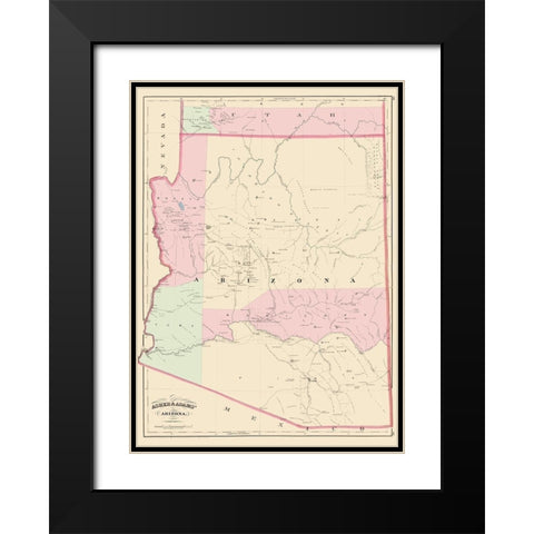 Arizona - Asher  1874 Black Modern Wood Framed Art Print with Double Matting by Asher