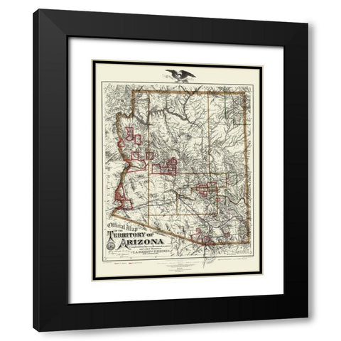 Arizona Territory - Eckhoff 1880 Black Modern Wood Framed Art Print with Double Matting by Eckhoff
