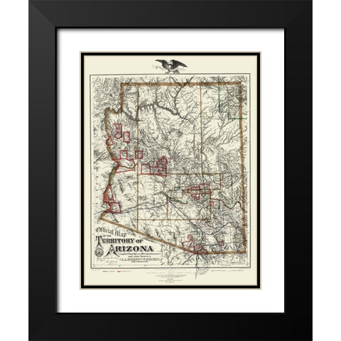 Arizona Territory - Eckhoff 1880 Black Modern Wood Framed Art Print with Double Matting by Eckhoff
