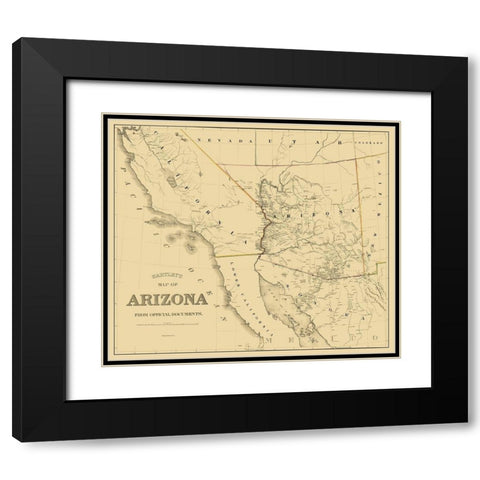 Arizona - Hartley 1863 Black Modern Wood Framed Art Print with Double Matting by Hartley