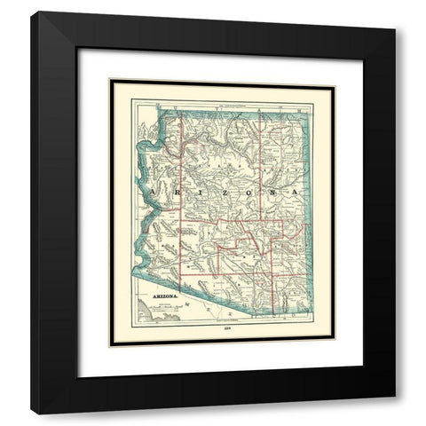 Arizona - Rathbun 1893 Black Modern Wood Framed Art Print with Double Matting by Rathbun
