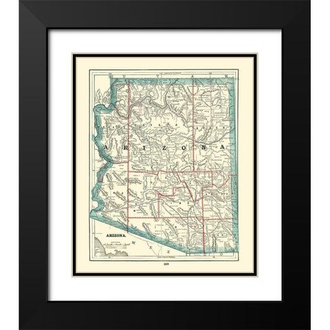 Arizona - Rathbun 1893 Black Modern Wood Framed Art Print with Double Matting by Rathbun