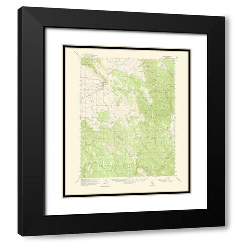 Adin California Quad - USGS 1964 Black Modern Wood Framed Art Print with Double Matting by USGS