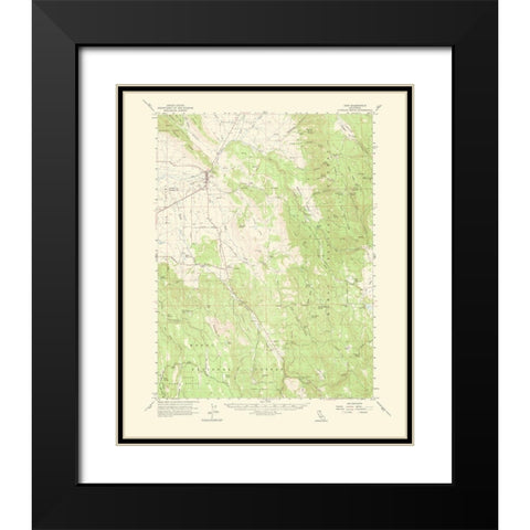 Adin California Quad - USGS 1964 Black Modern Wood Framed Art Print with Double Matting by USGS