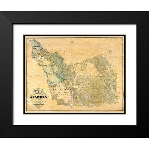 Alameda California - Higley 1857 Black Modern Wood Framed Art Print with Double Matting by Higley