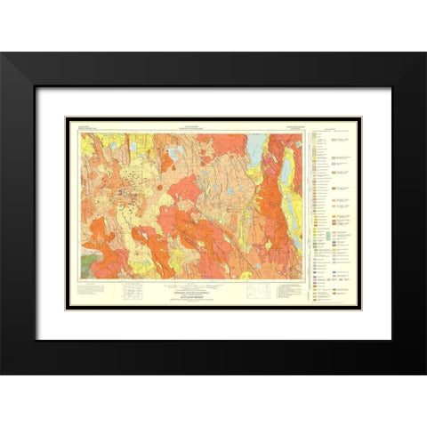 Geologic California Alturas Sheet - Gay 1956 Black Modern Wood Framed Art Print with Double Matting by Gay