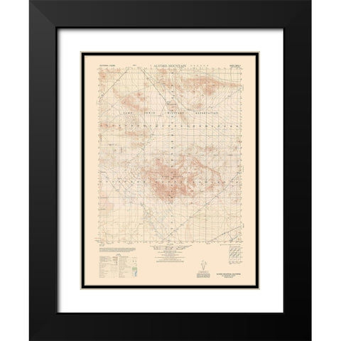 Alvord Mountains Sheet - US Army  1948 Black Modern Wood Framed Art Print with Double Matting by US Army