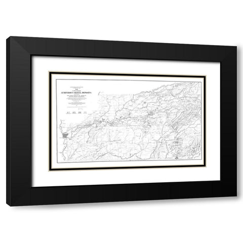 Tertiary Auriferous Gravel Deposits CA Black Modern Wood Framed Art Print with Double Matting by Hoffmann