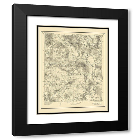 Avawatz California Quad - USGS 1933 Black Modern Wood Framed Art Print with Double Matting by USGS