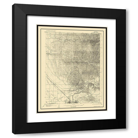 Bakersfield California Quad - USGS 1906 Black Modern Wood Framed Art Print with Double Matting by USGS
