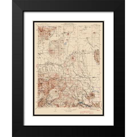 Bartle California Quad - USGS 1939 Black Modern Wood Framed Art Print with Double Matting by USGS