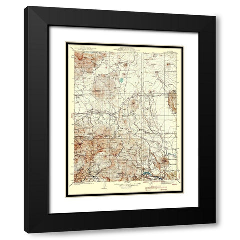 Bartle California Quad - USGS 1939 Black Modern Wood Framed Art Print with Double Matting by USGS