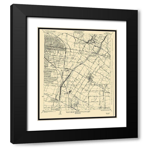 Bell California Quad - USGS 1925 Black Modern Wood Framed Art Print with Double Matting by USGS