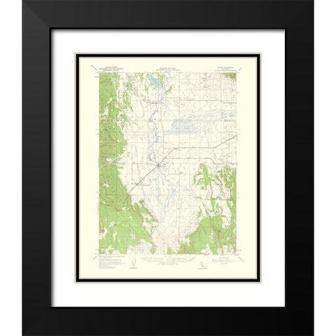 Bieber California Quad - USGS 1963 Black Modern Wood Framed Art Print with Double Matting by USGS