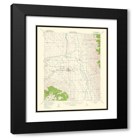 Bishop California Quad - USGS 1963 Black Modern Wood Framed Art Print with Double Matting by USGS