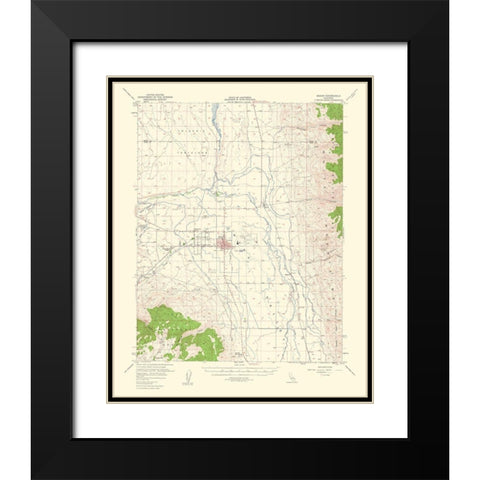Bishop California Quad - USGS 1963 Black Modern Wood Framed Art Print with Double Matting by USGS