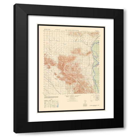 Big Maria Mountains Sheet - US Army  1944 Black Modern Wood Framed Art Print with Double Matting by US Army