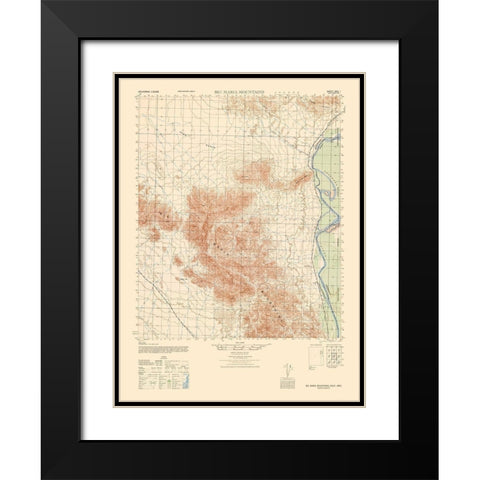 Big Maria Mountains Sheet - US Army  1944 Black Modern Wood Framed Art Print with Double Matting by US Army