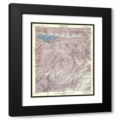 Bouquet Reservoir California Quad - USGS 1937 Black Modern Wood Framed Art Print with Double Matting by USGS